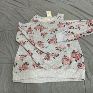 No Comment Cold Should Grey with Rose Sweatshirt